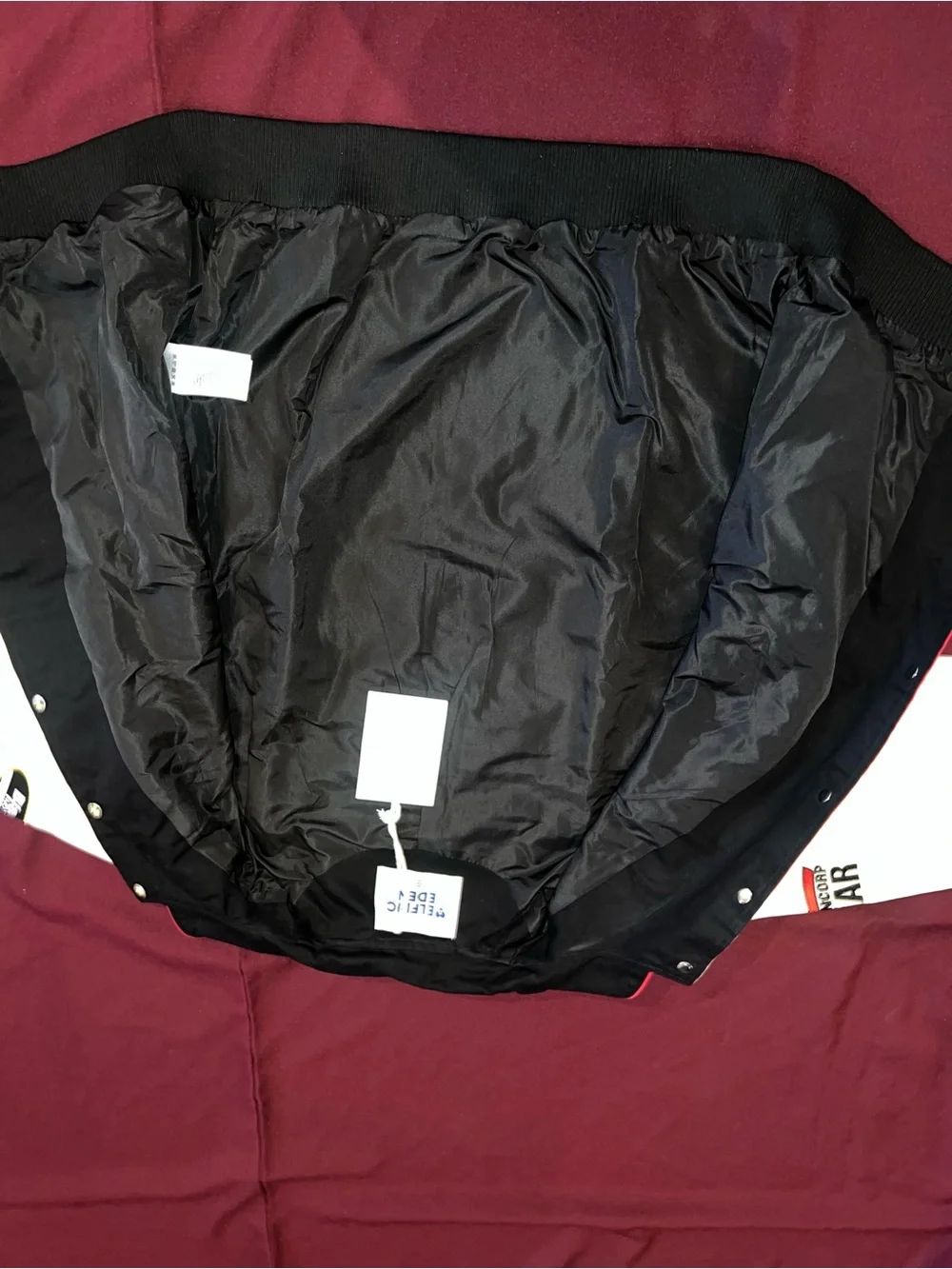 Black/Red/Cream Racing Jacket with Logos - Picture 5 of 10
